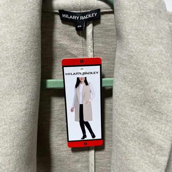 NWT Hilary Radley Ladies' Faux Wool Vest Beige Size M - Picture 3 of 4